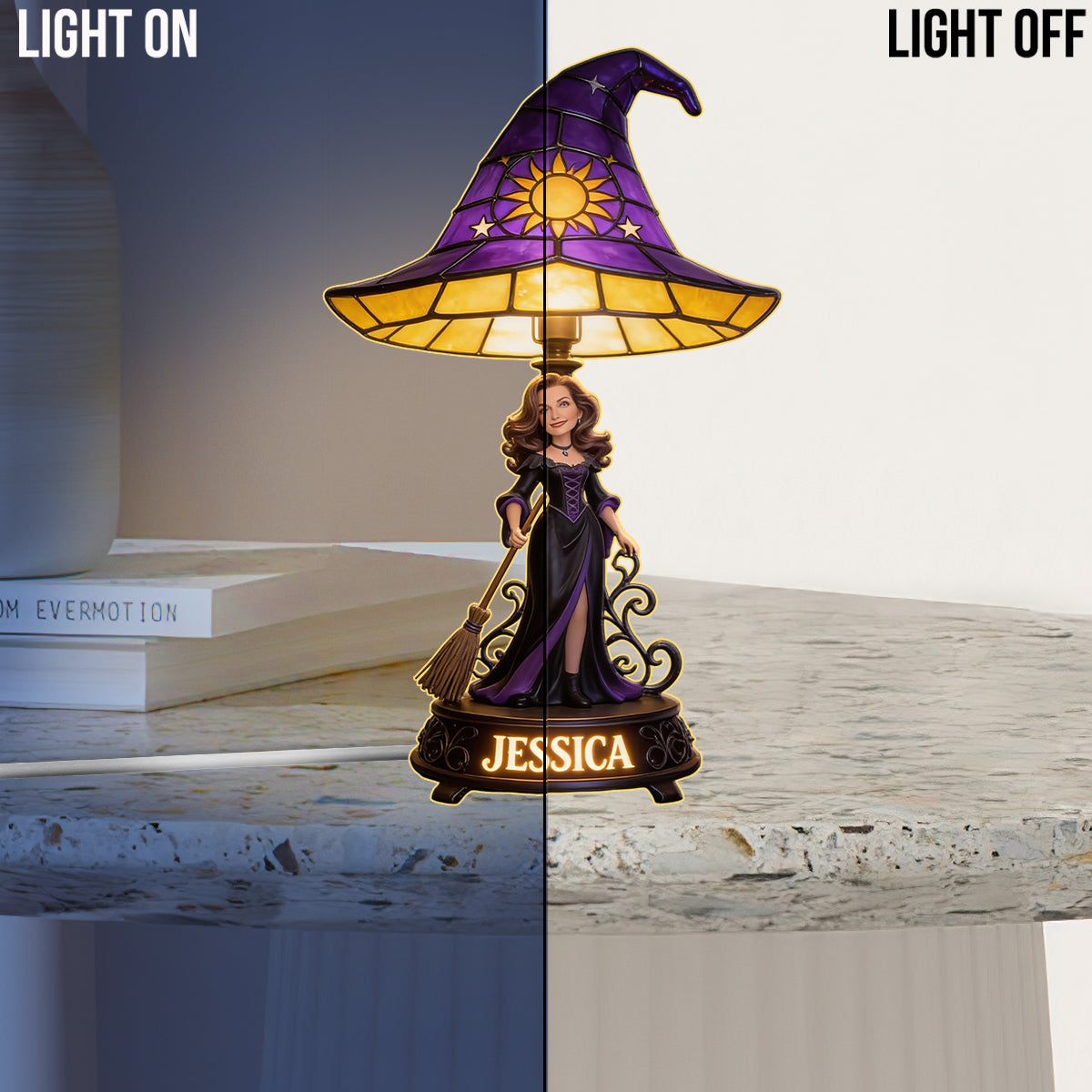 Custom Any Photo Witch Style - Personalized Witch Acrylic LED Night Light