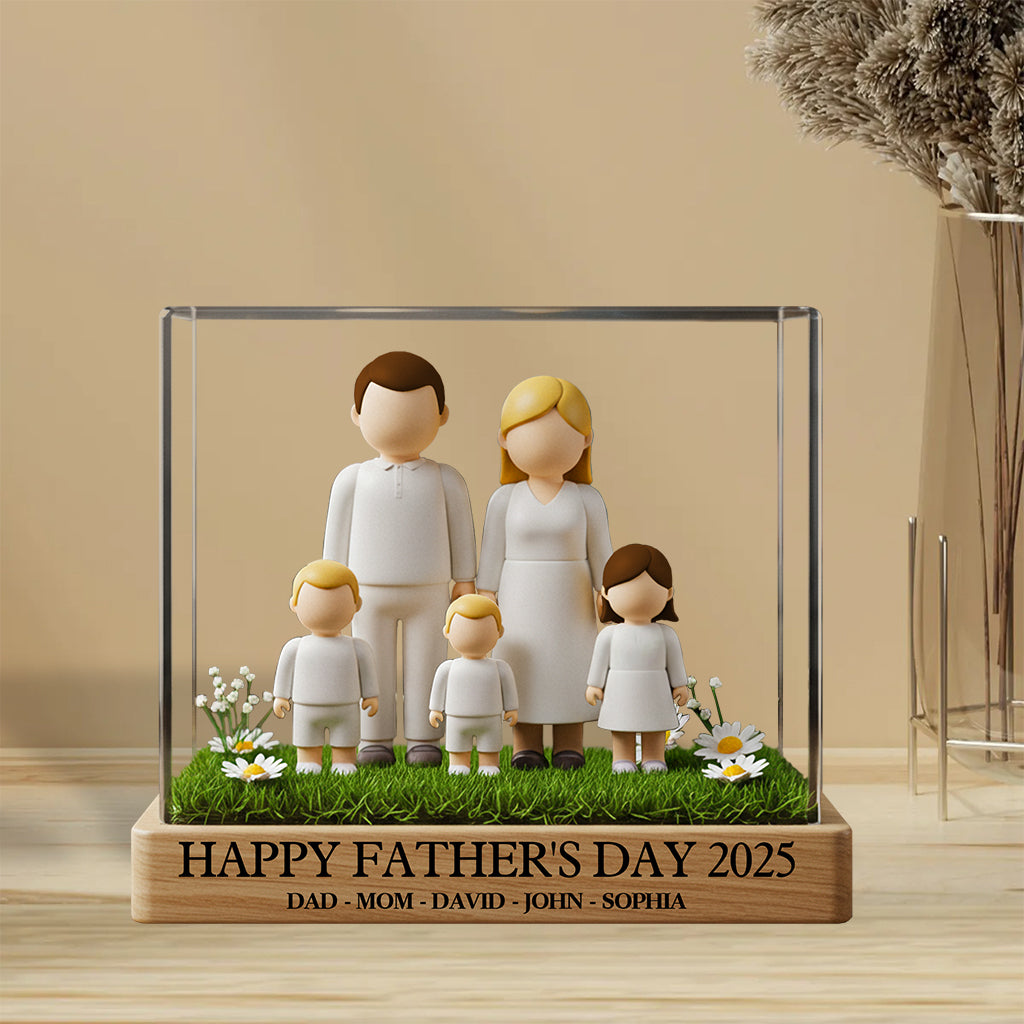 Happy Father's Day 2025 - Personalized Family Custom Shaped Acrylic Plaque