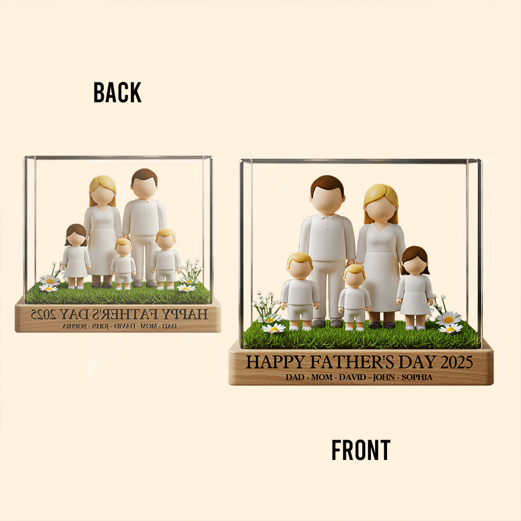 Happy Father's Day 2025 - Personalized Family Custom Shaped Acrylic Plaque