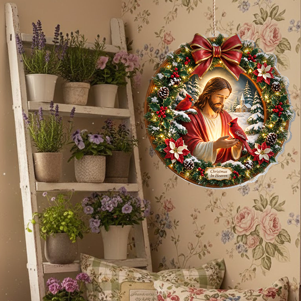 Christmas In Heaven - Personalized Memorial LED Light Acrylic Sign