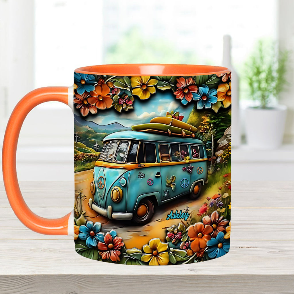 Hippie-Van - Personalisierte Tasse mit Hippie-Akzent