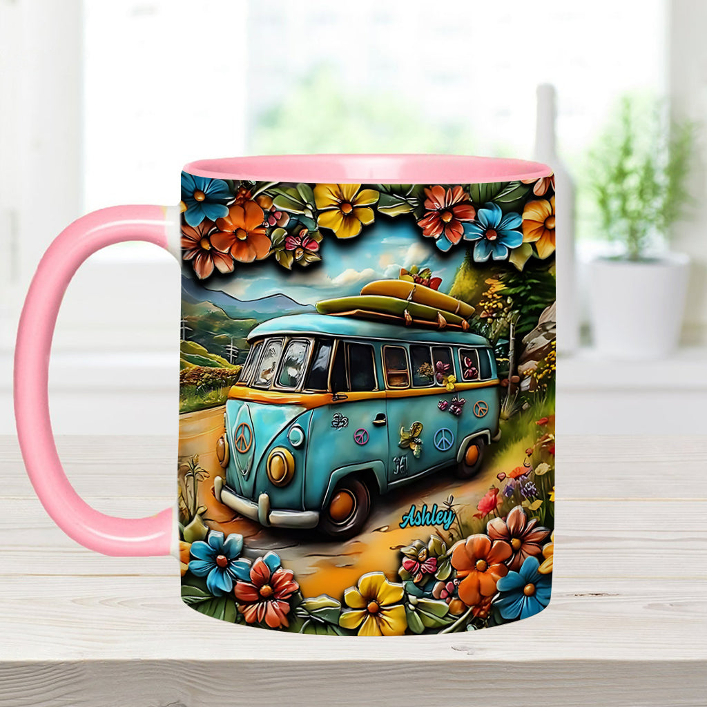Hippie-Van - Personalisierte Tasse mit Hippie-Akzent