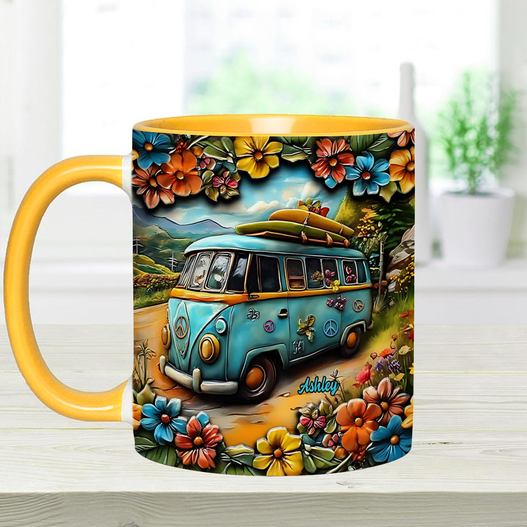 Hippie-Van - Personalisierte Tasse mit Hippie-Akzent