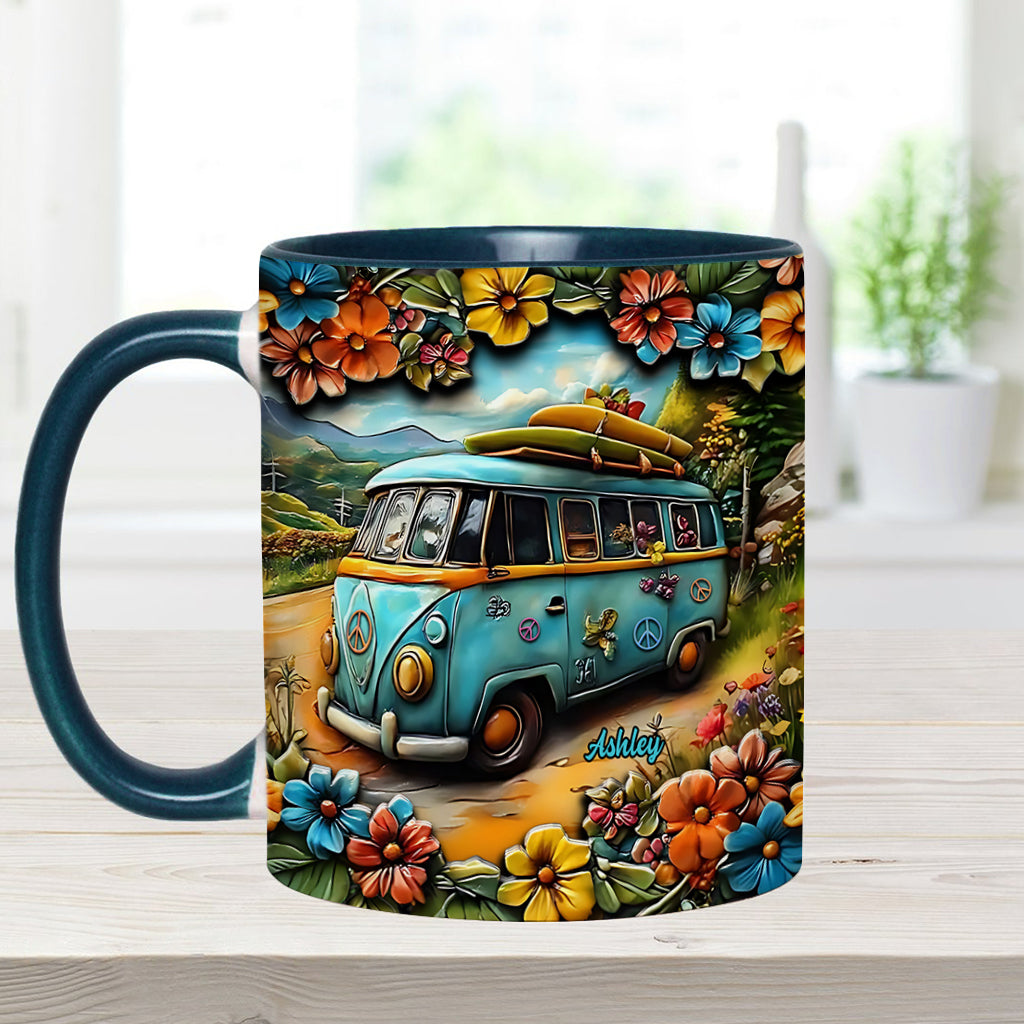 Hippie-Van - Personalisierte Tasse mit Hippie-Akzent