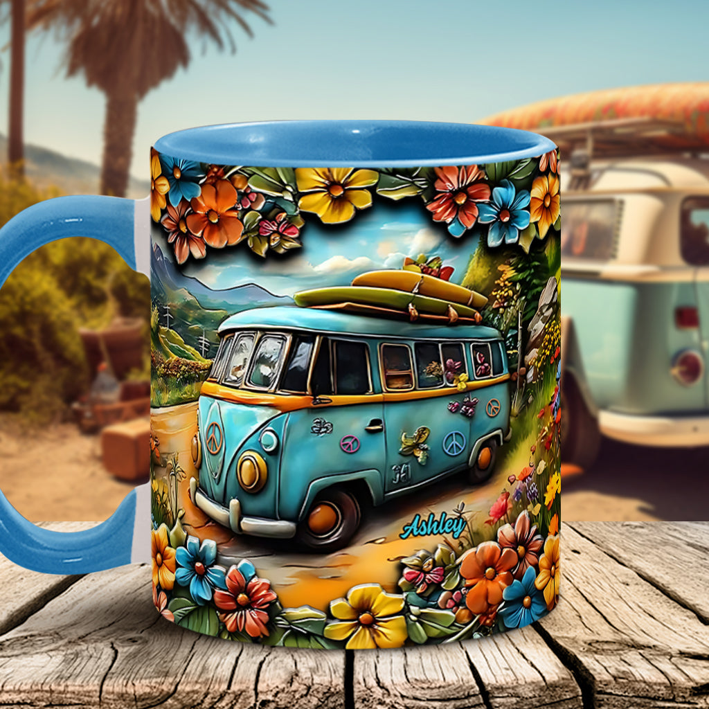 Hippie-Van - Personalisierte Tasse mit Hippie-Akzent
