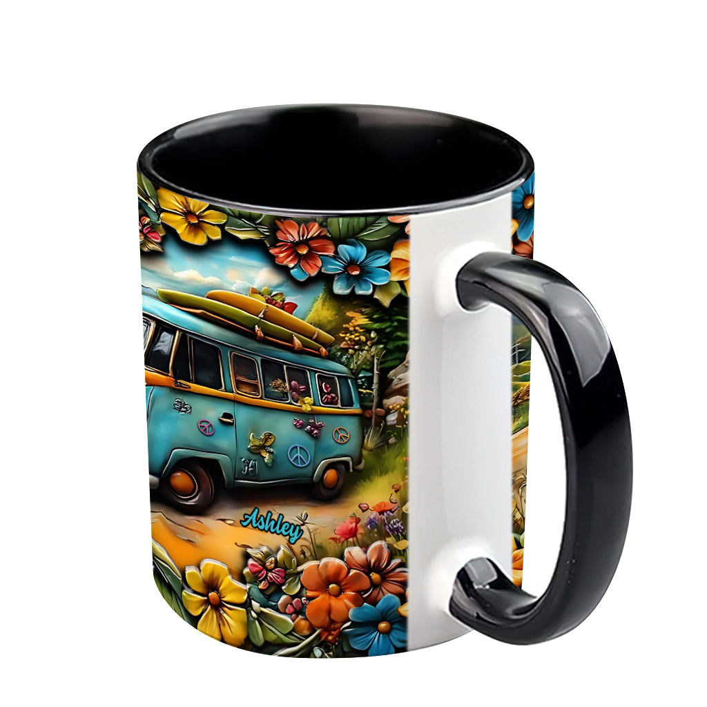 Hippie-Van - Personalisierte Tasse mit Hippie-Akzent