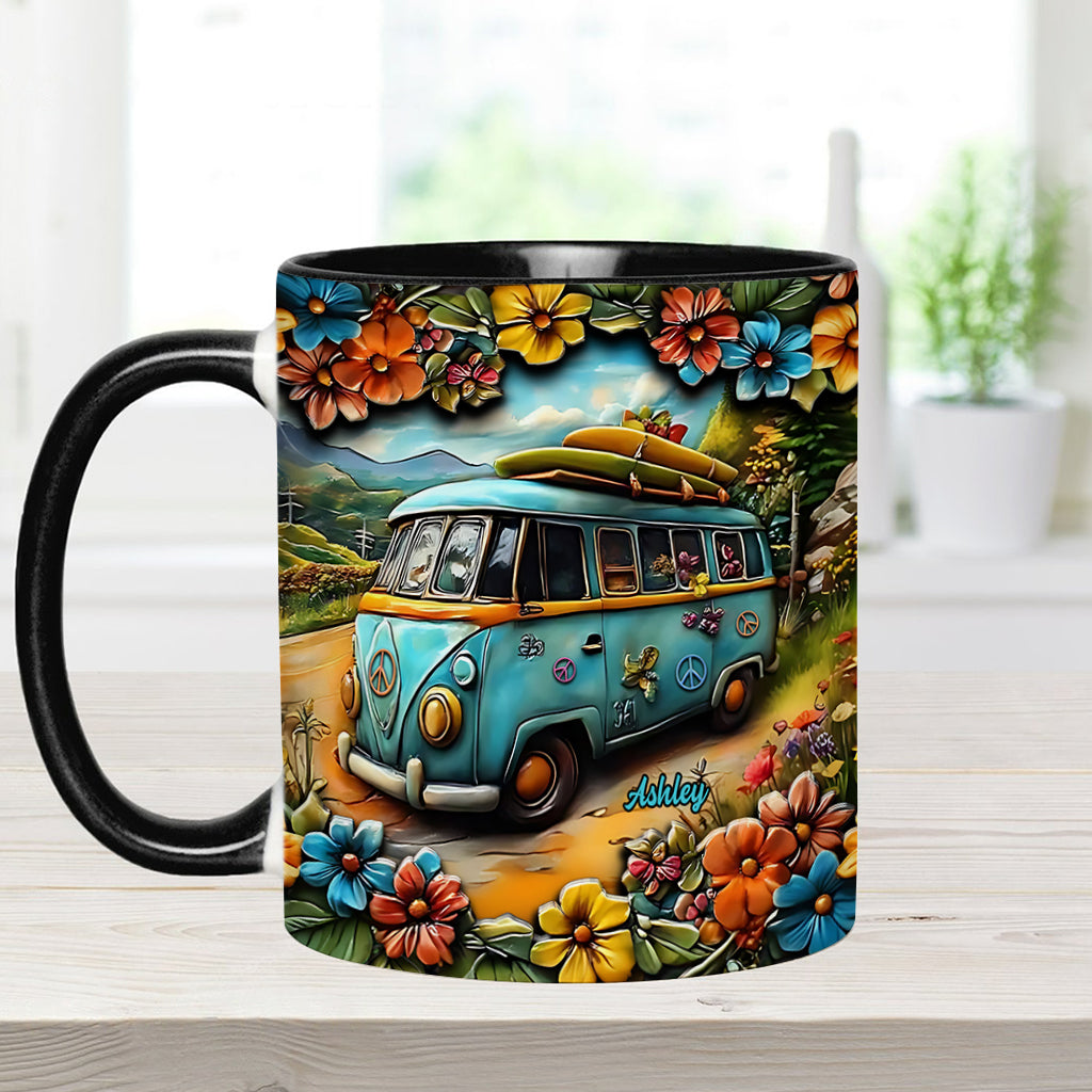 Hippie-Van - Personalisierte Tasse mit Hippie-Akzent