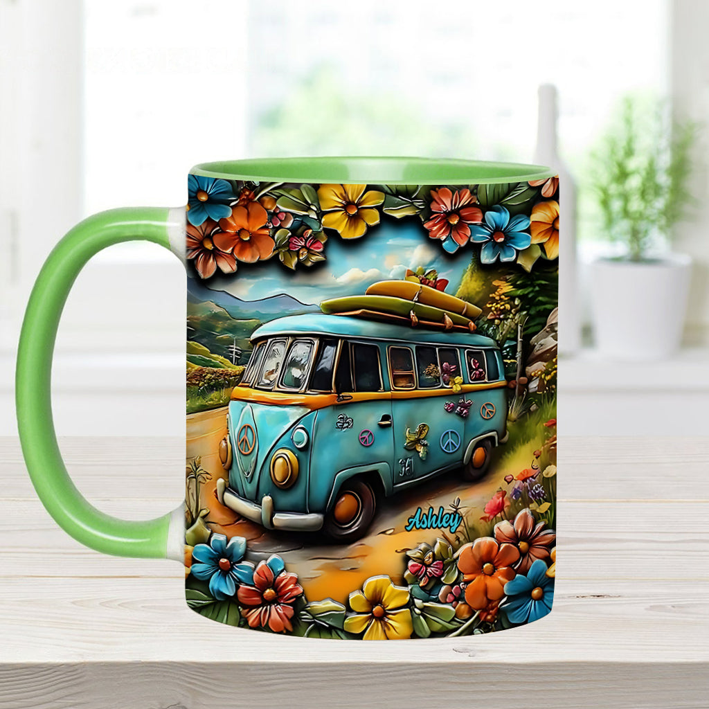 Hippie-Van - Personalisierte Tasse mit Hippie-Akzent