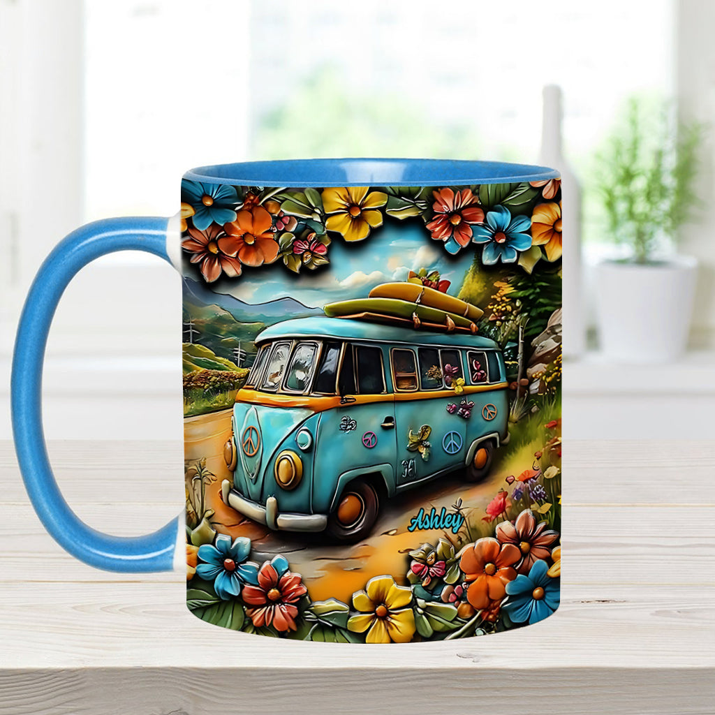 Hippie-Van - Personalisierte Tasse mit Hippie-Akzent