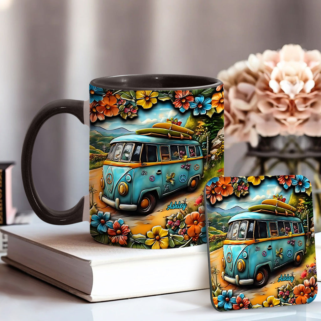 Hippie-Van - Personalisierte Tasse mit Hippie-Akzent