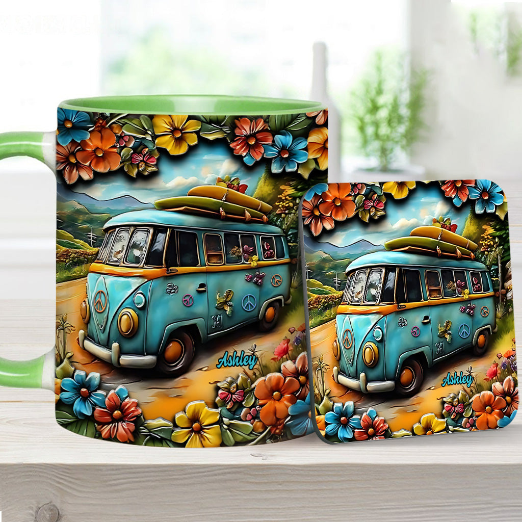 Hippie-Van - Personalisierte Tasse mit Hippie-Akzent