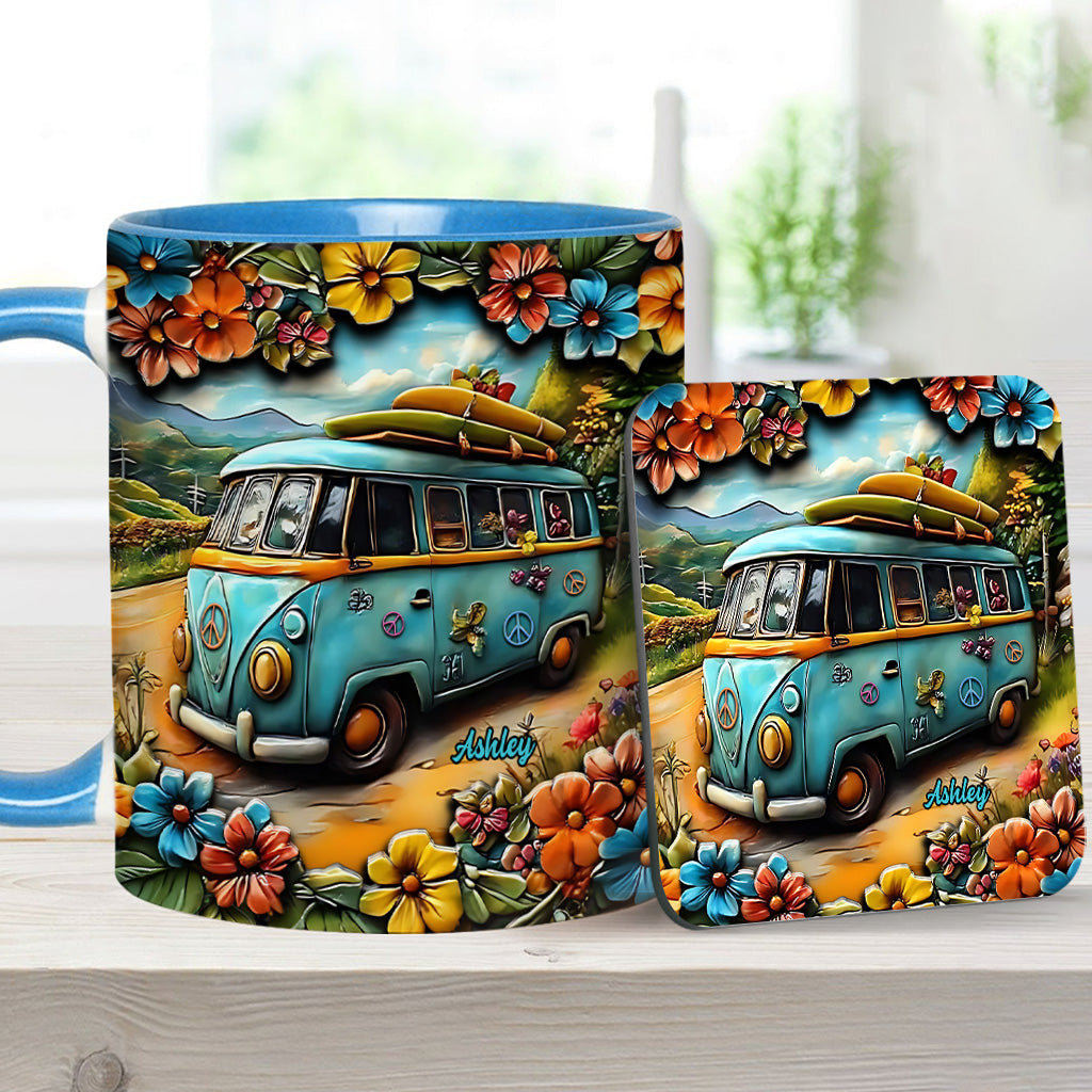 Hippie-Van - Personalisierte Tasse mit Hippie-Akzent