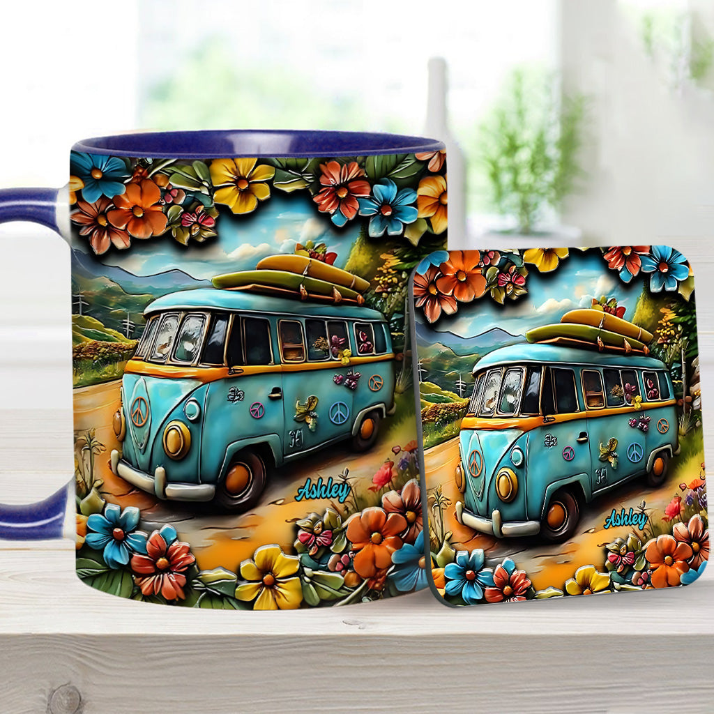 Hippie-Van - Personalisierte Tasse mit Hippie-Akzent