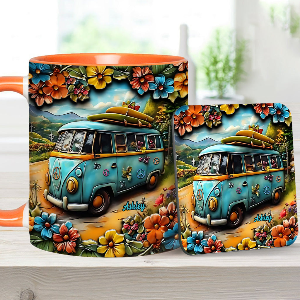 Hippie-Van - Personalisierte Tasse mit Hippie-Akzent