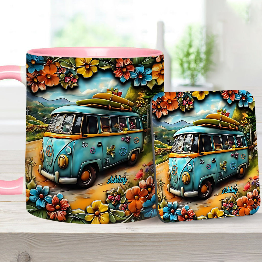 Hippie-Van - Personalisierte Tasse mit Hippie-Akzent