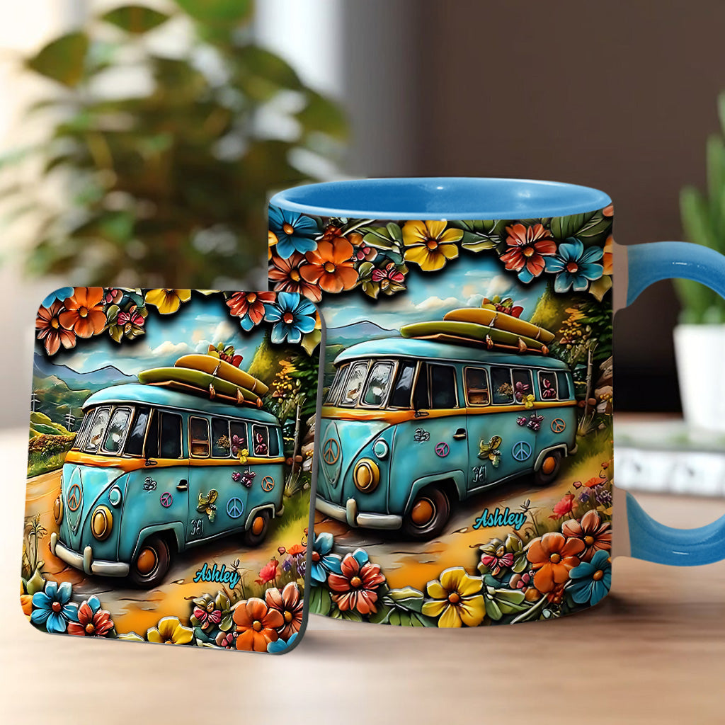 Hippie-Van - Personalisierte Tasse mit Hippie-Akzent