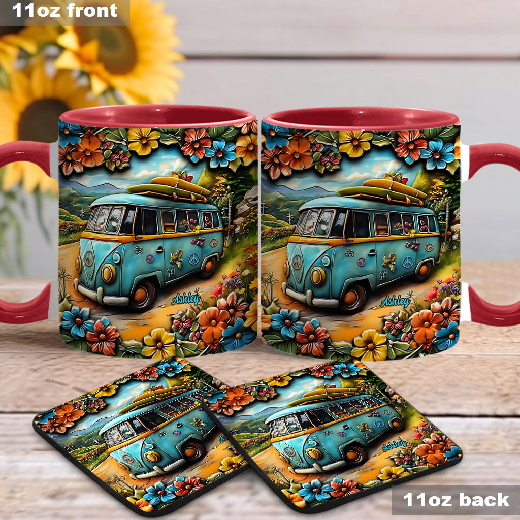 Hippie-Van - Personalisierte Tasse mit Hippie-Akzent