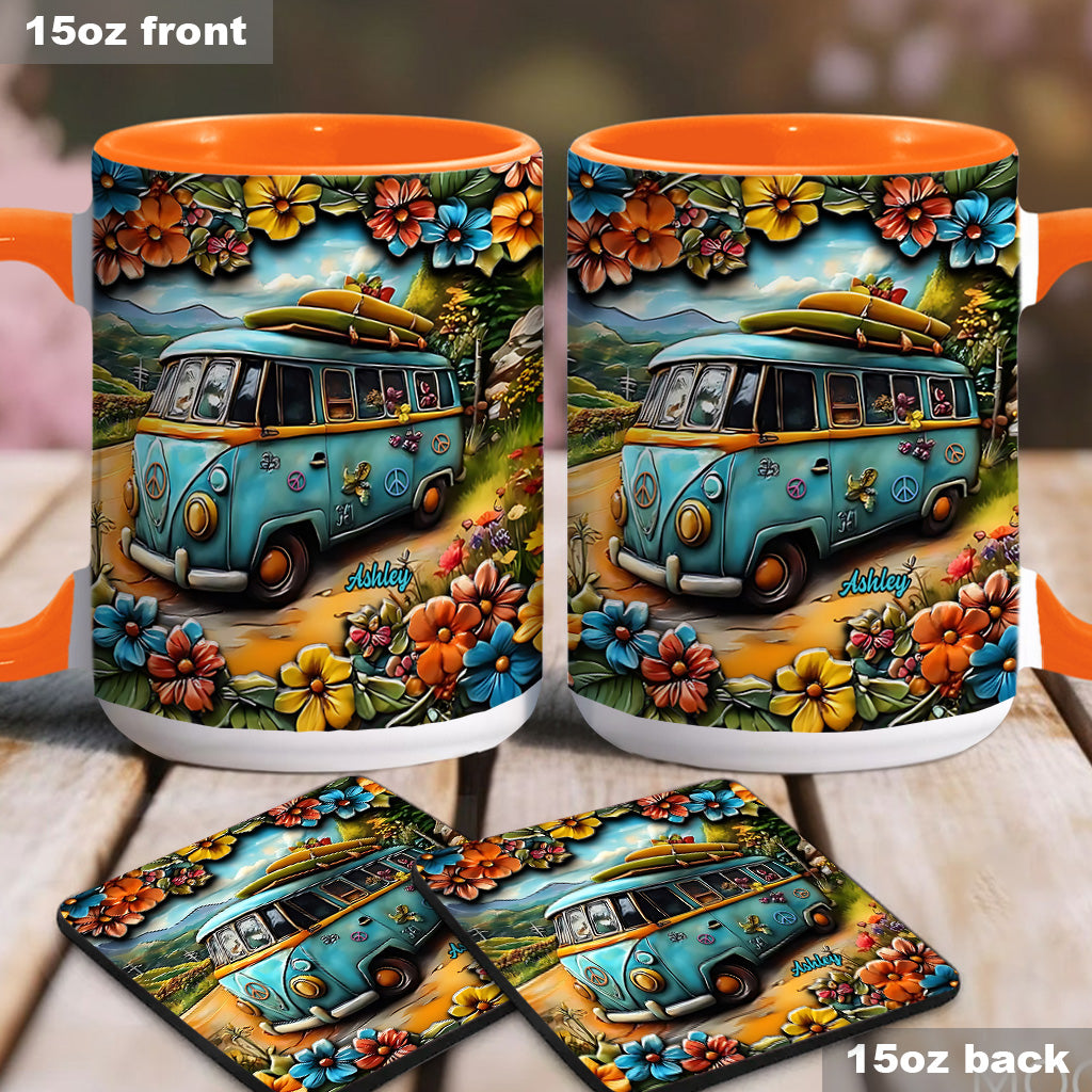 Hippie-Van - Personalisierte Tasse mit Hippie-Akzent