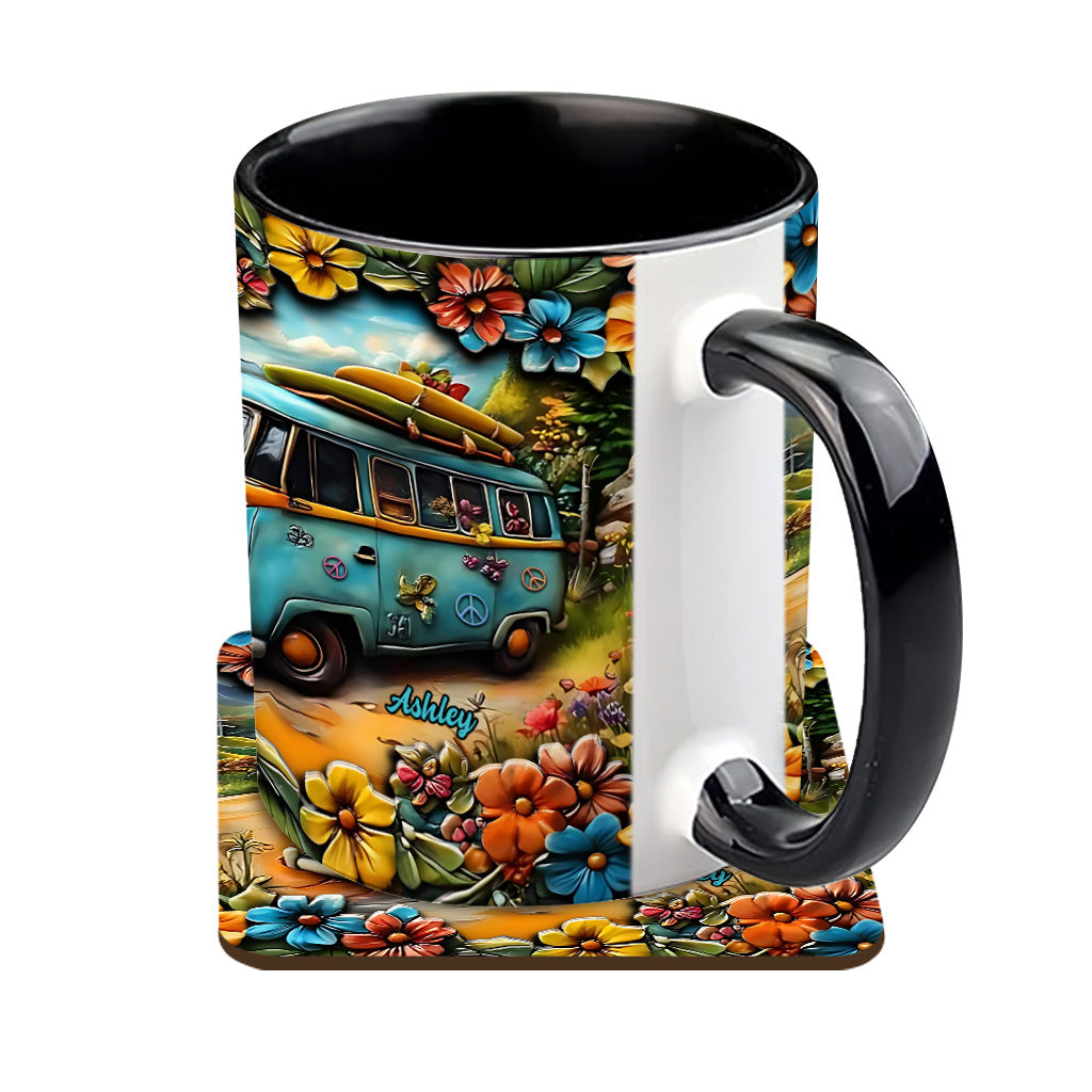 Hippie-Van - Personalisierte Tasse mit Hippie-Akzent