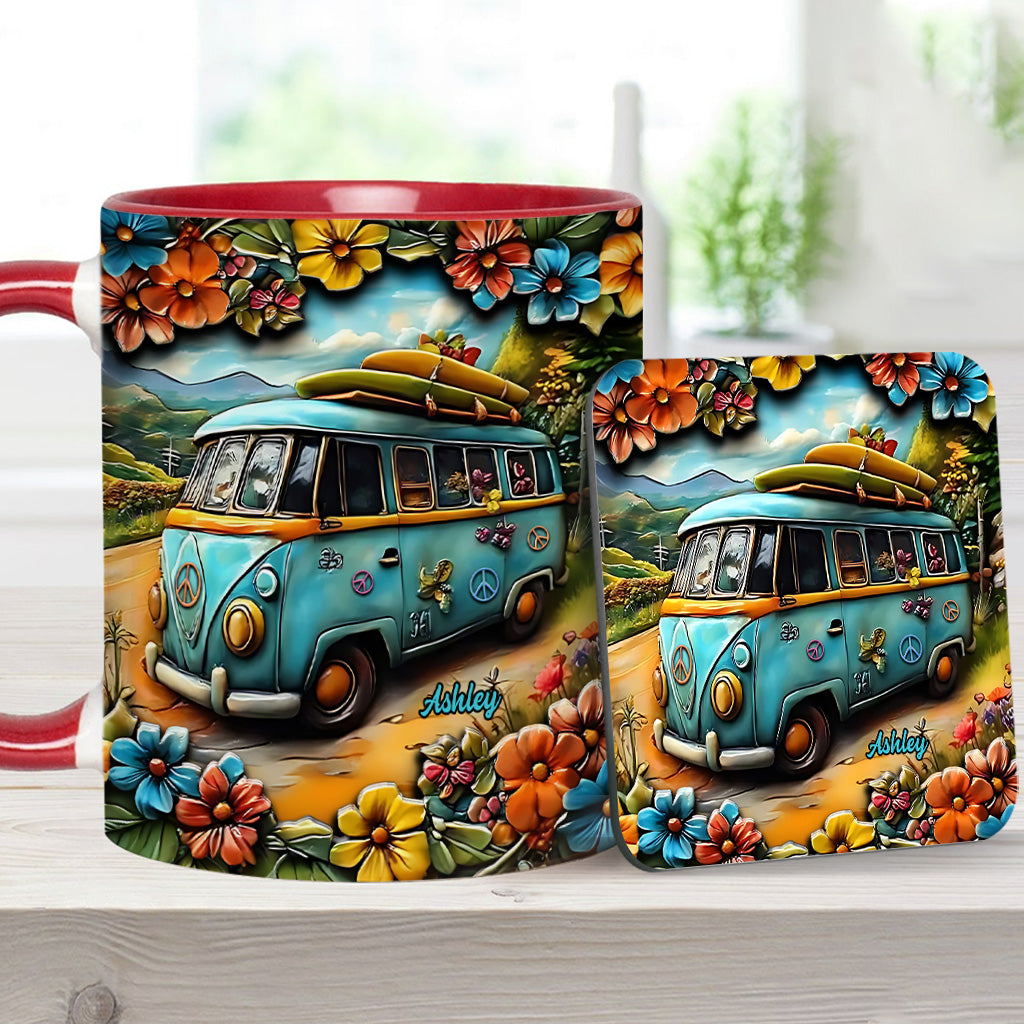 Hippie-Van - Personalisierte Tasse mit Hippie-Akzent