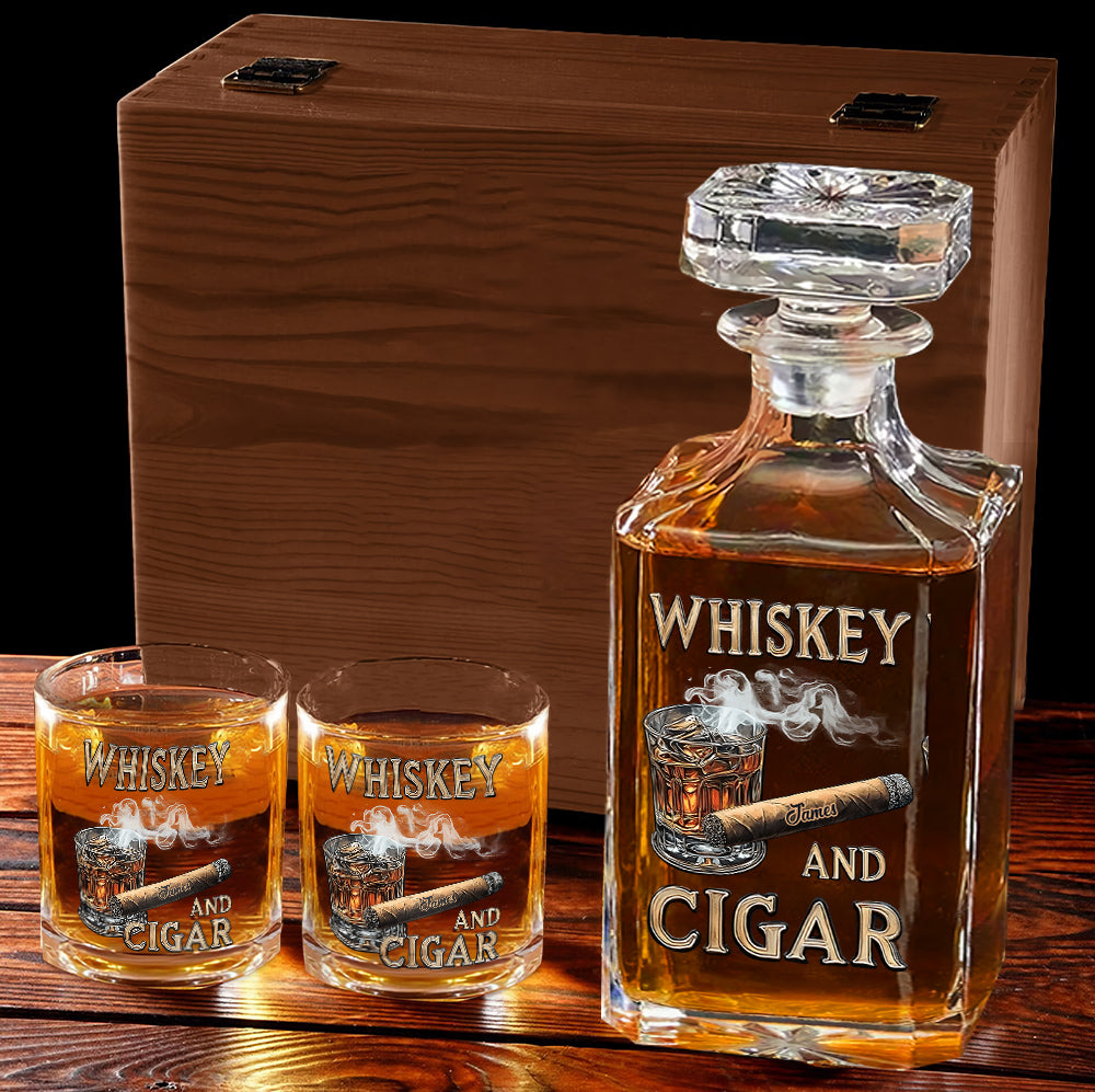 Verre à whisky personnalisé Whiskey And Cigar -