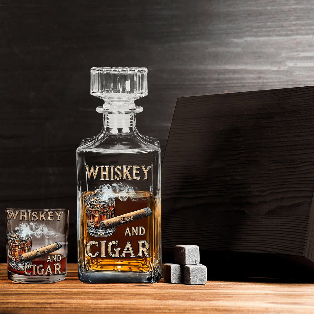 Verre à whisky personnalisé Whiskey And Cigar -