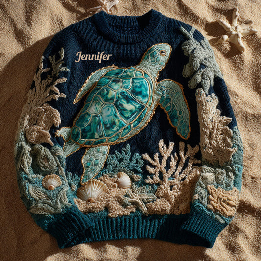 Meeresschildkröte - Personalisierter Schildkrötenpullover
