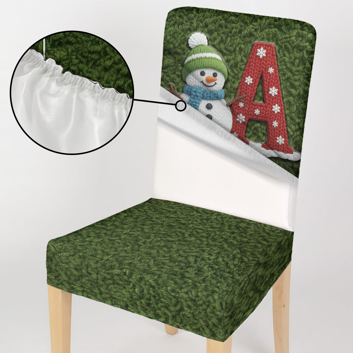 Ensemble de housses de chaises personnalisées pour toute la famille - Alphabet Bonhomme de neige