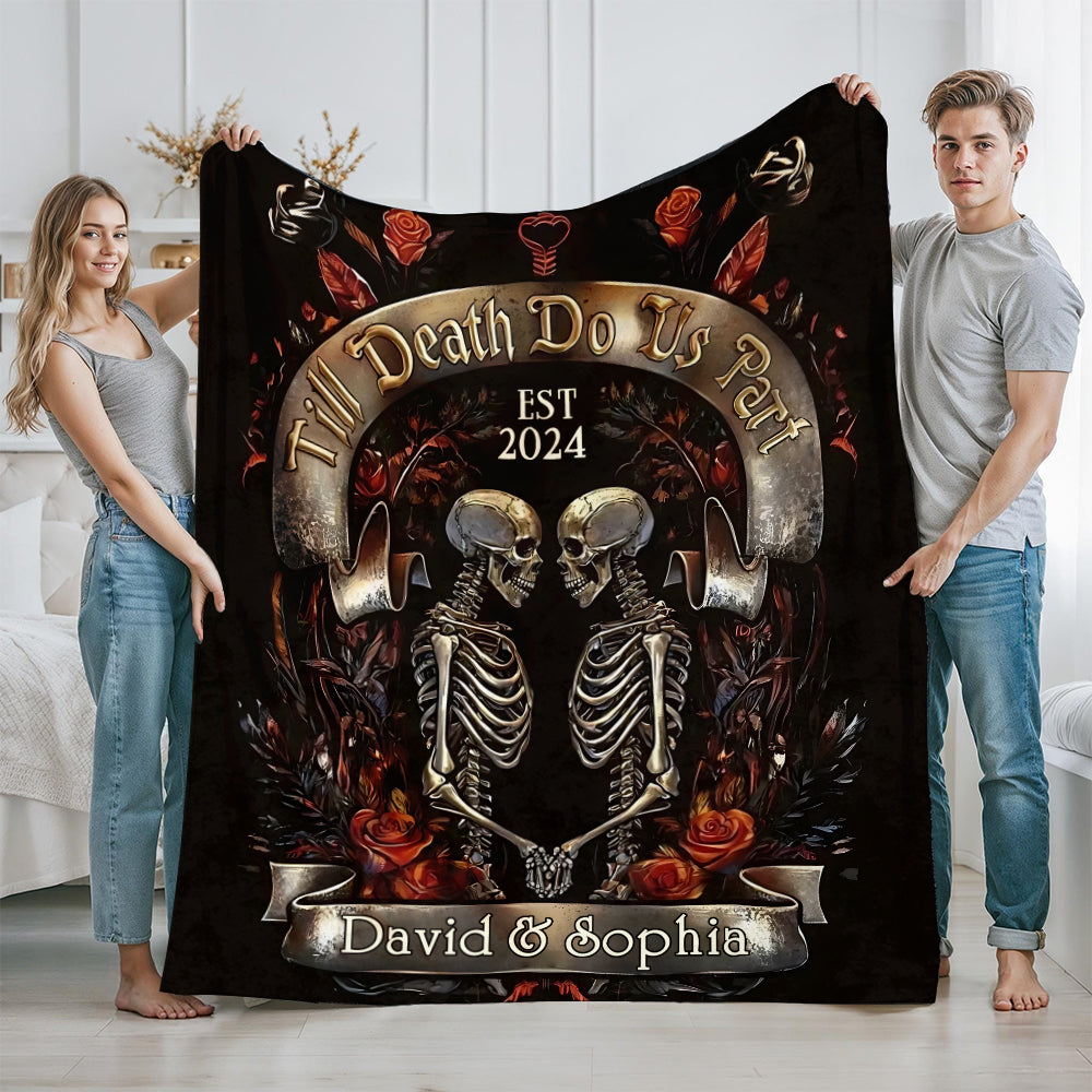 Till Death Do Us Part - Personalized Couple Blanket