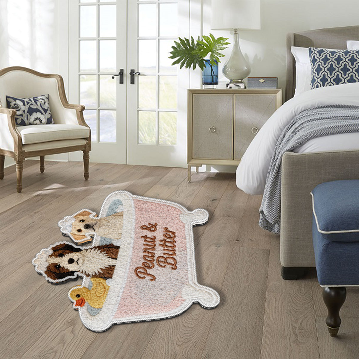 Tapis de salle de bain personnalisé pour les propriétaires d'animaux - Tapis touffeté antidérapant personnalisé pour chien