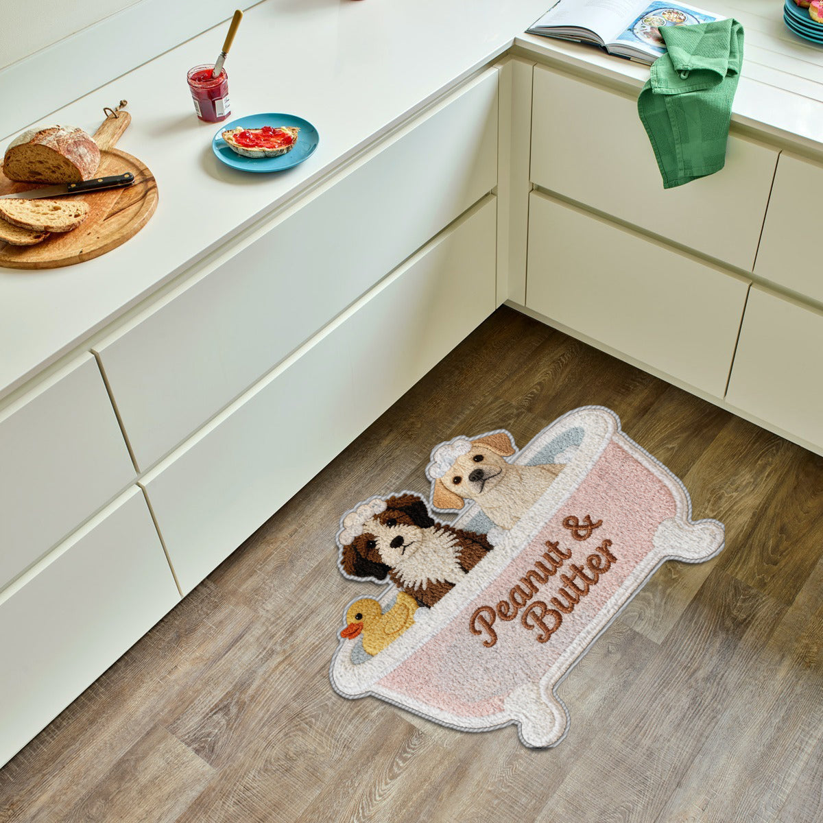 Tapis de salle de bain personnalisé pour les propriétaires d'animaux - Tapis touffeté antidérapant personnalisé pour chien