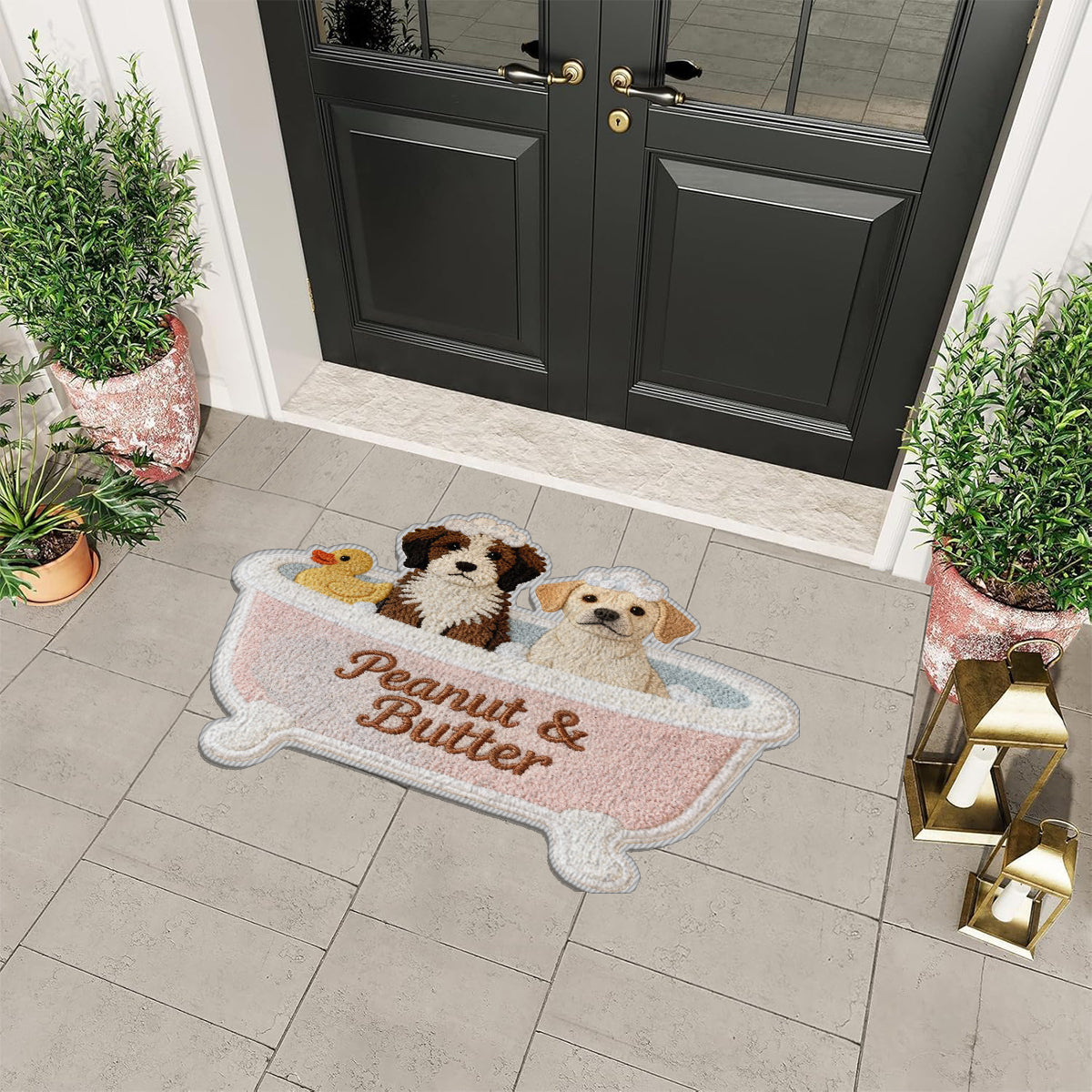 Tapis de salle de bain personnalisé pour les propriétaires d'animaux - Tapis touffeté antidérapant personnalisé pour chien