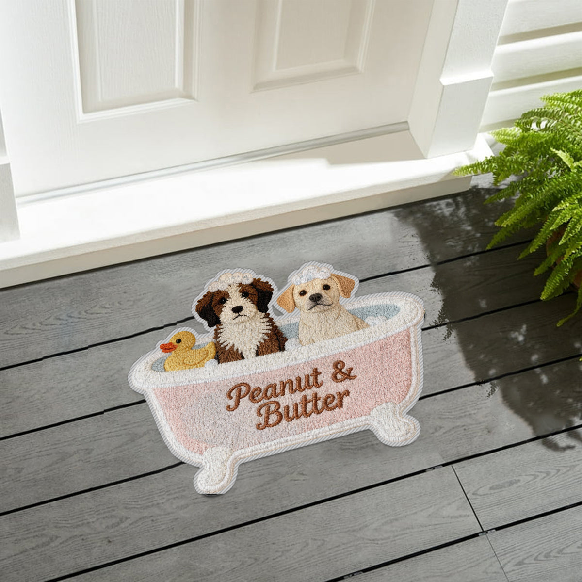 Tapis de salle de bain personnalisé pour les propriétaires d'animaux - Tapis touffeté antidérapant personnalisé pour chien