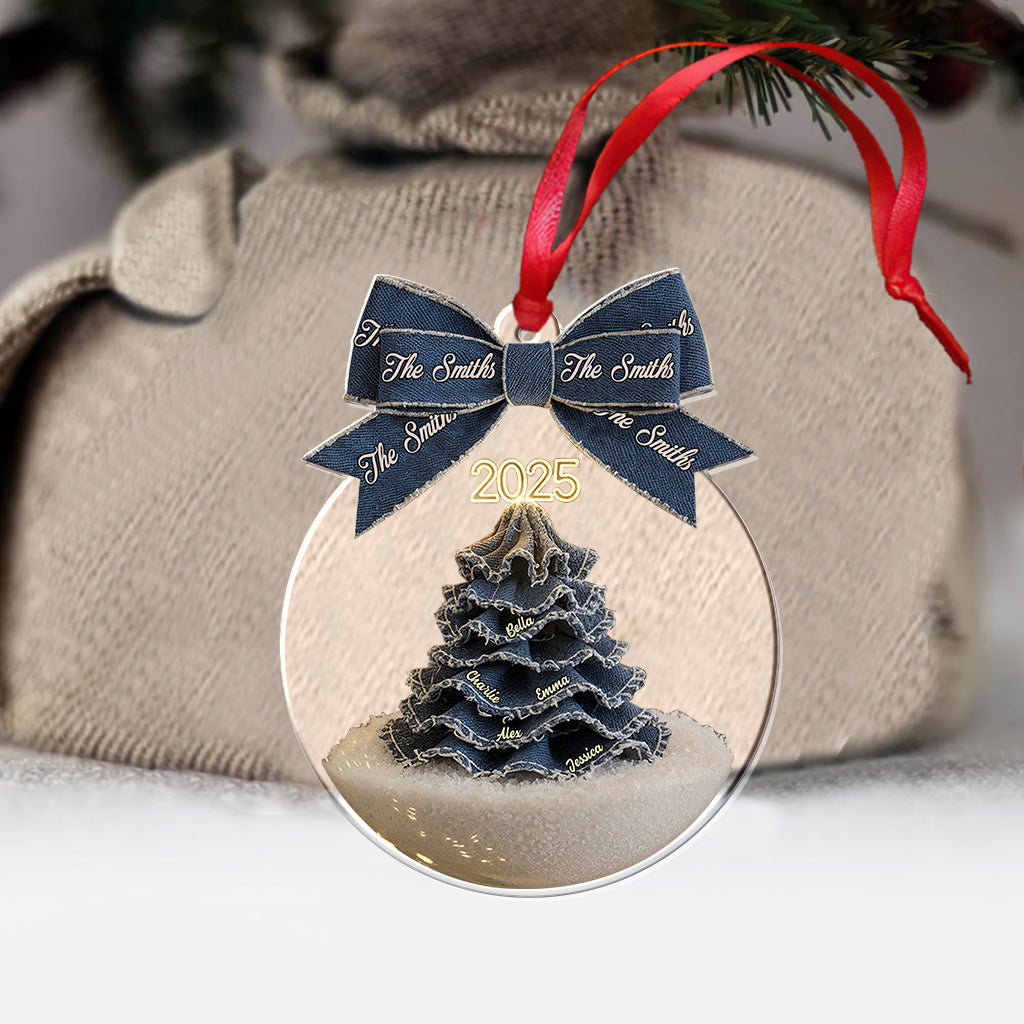 Frohe Weihnachten, Familie – Personalisierter transparenter Familienschmuck