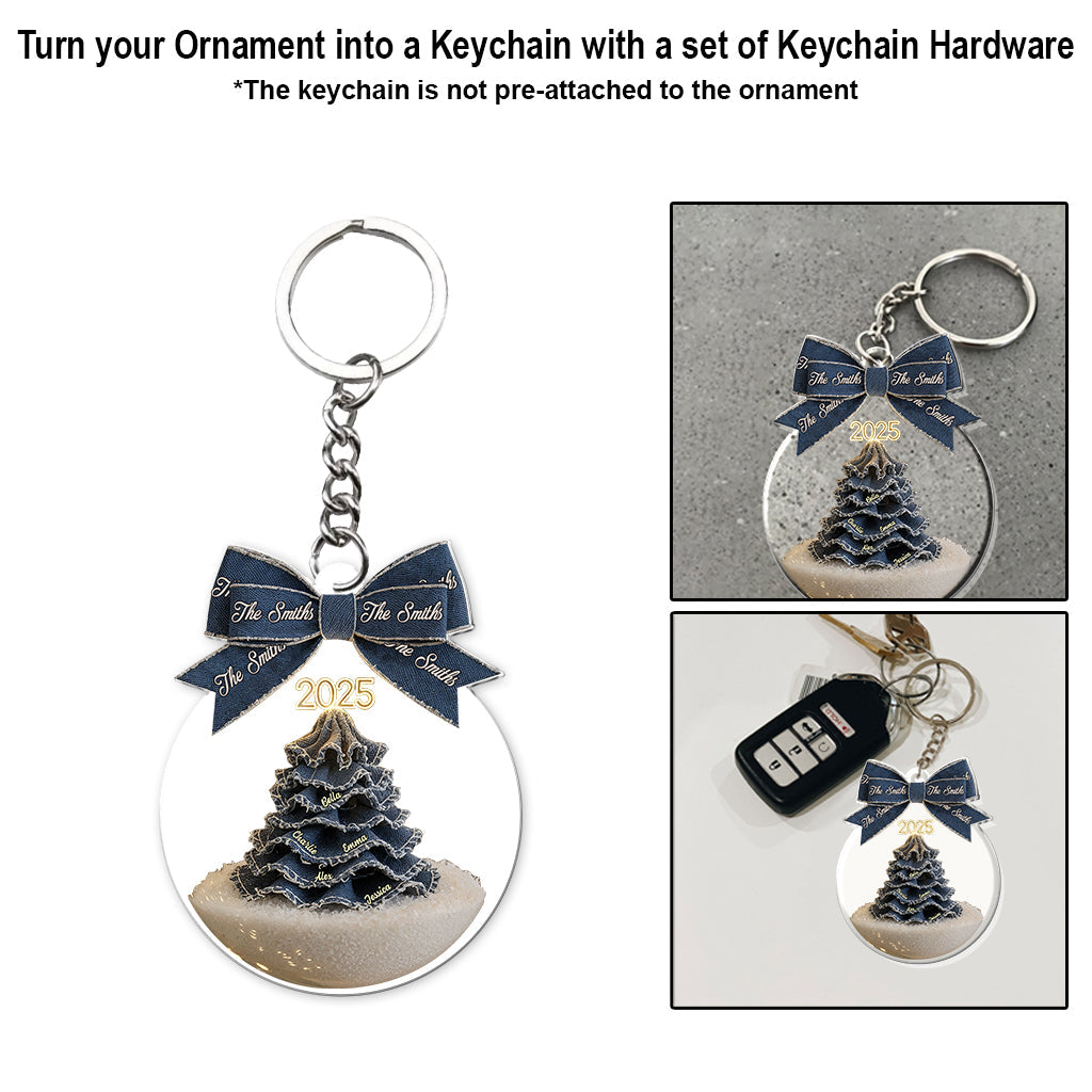 Frohe Weihnachten, Familie – Personalisierter transparenter Familienschmuck