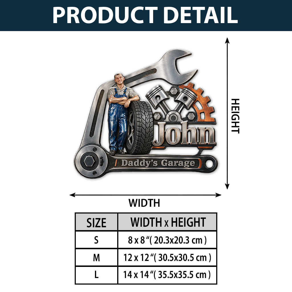Funny Garage Sign For Him - Personalized Garage 3D Printed Cut Metal Sign