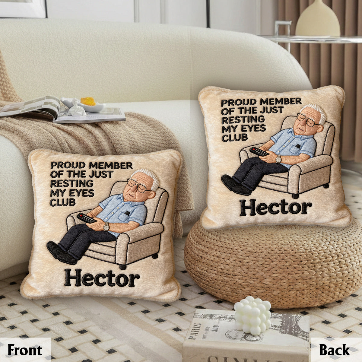 Lustiges Geschenk für Papa, Vatertagsgeschenk - Personalisierbares Premium Kunstfellkissen