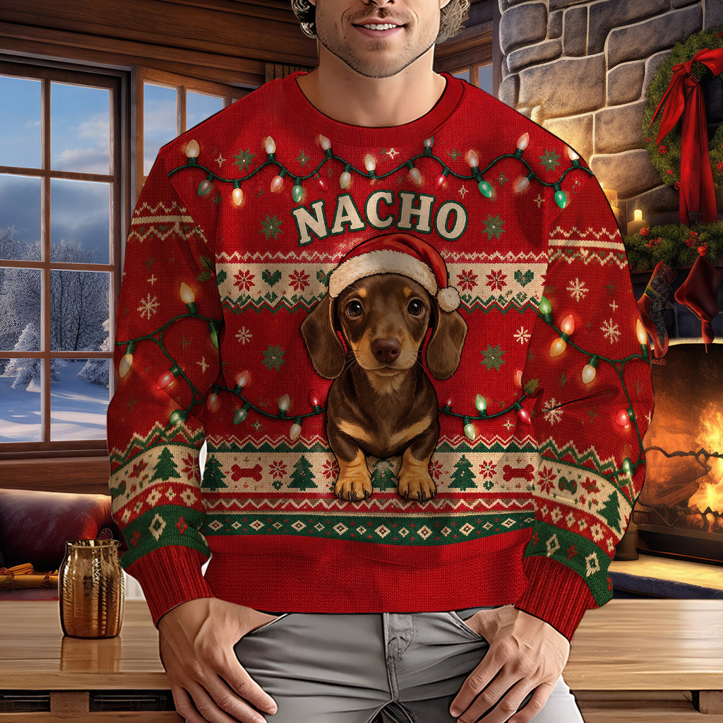 Weihnachts-Cute-Hund - Personalisierter Hund Ugly Sweater