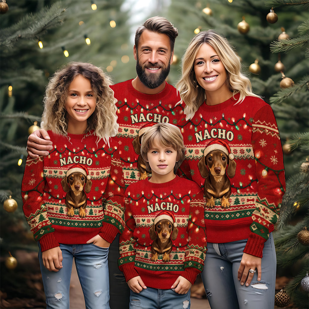 Weihnachts-Cute-Hund - Personalisierter Hund Ugly Sweater
