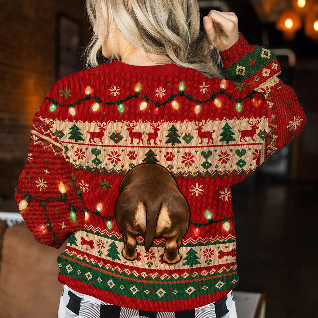 Weihnachts-Cute-Hund - Personalisierter Hund Ugly Sweater