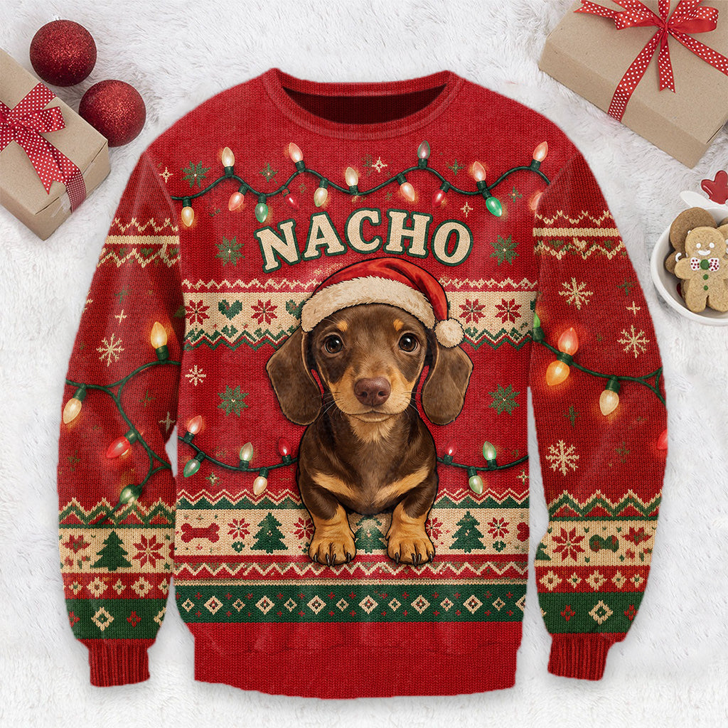 Weihnachts-Cute-Hund - Personalisierter Hund Ugly Sweater