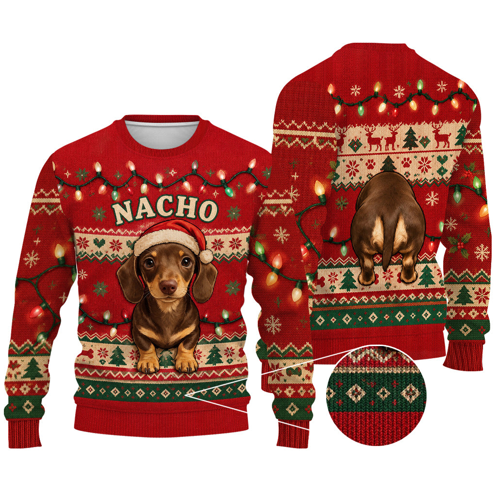 Weihnachts-Cute-Hund - Personalisierter Hund Ugly Sweater