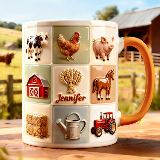 Farmer Life – Personalisierter Bauern-Set-Becher mit Acryl-Rührstäbchen