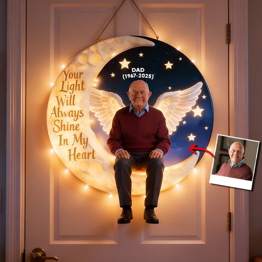 Always Shine In My Heart - Personalized Memorial LED Light Acrylic Sign