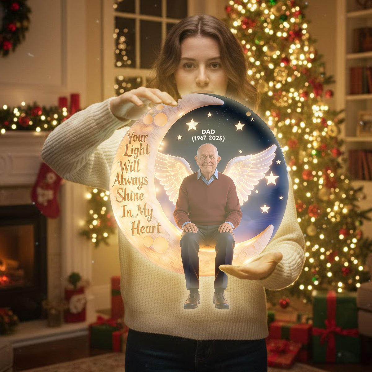 Always Shine In My Heart - Personalized Memorial LED Light Acrylic Sign