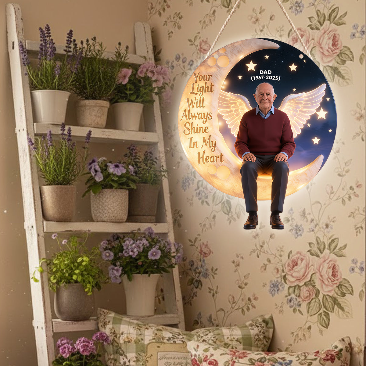 Always Shine In My Heart - Personalized Memorial LED Light Acrylic Sign