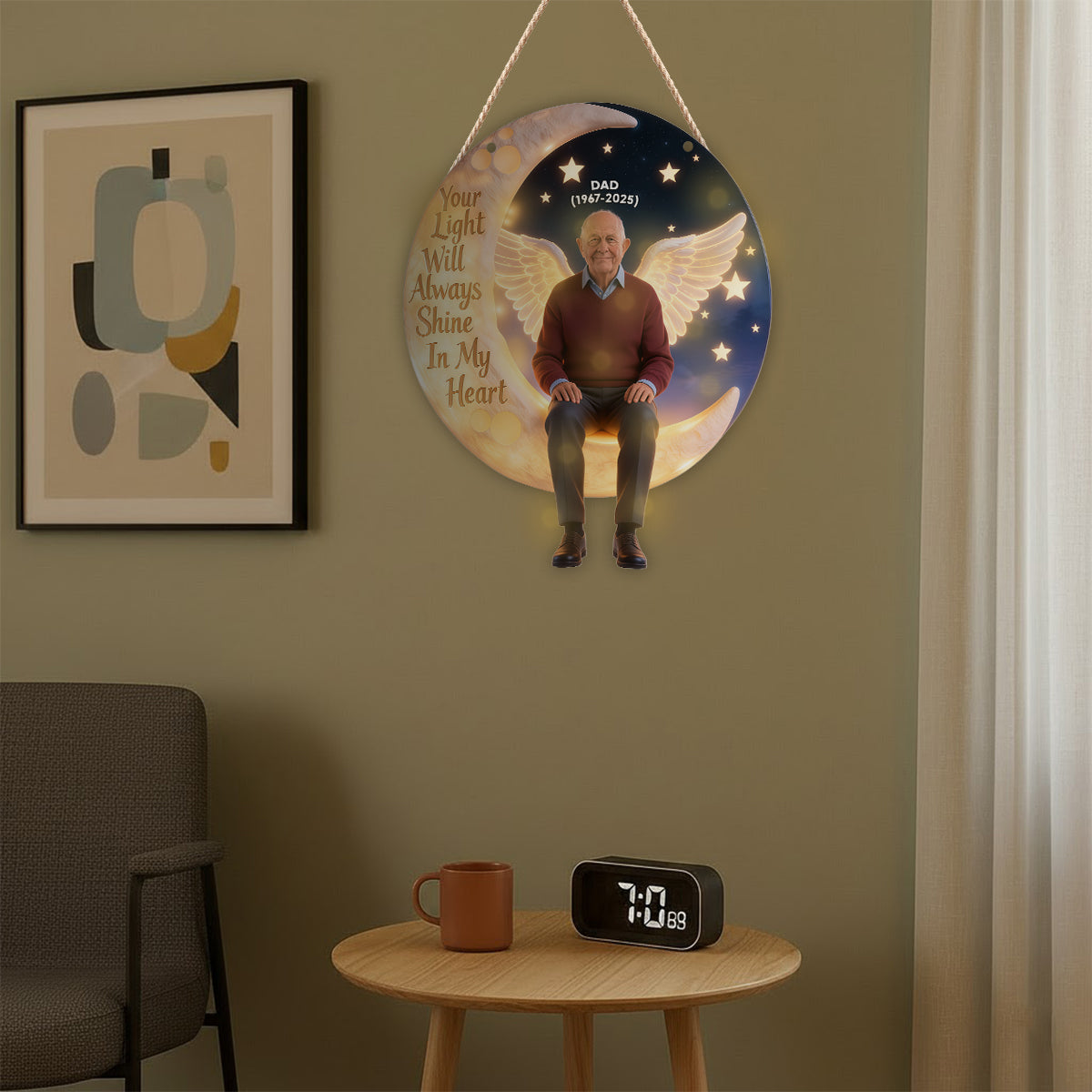 Always Shine In My Heart - Personalized Memorial LED Light Acrylic Sign