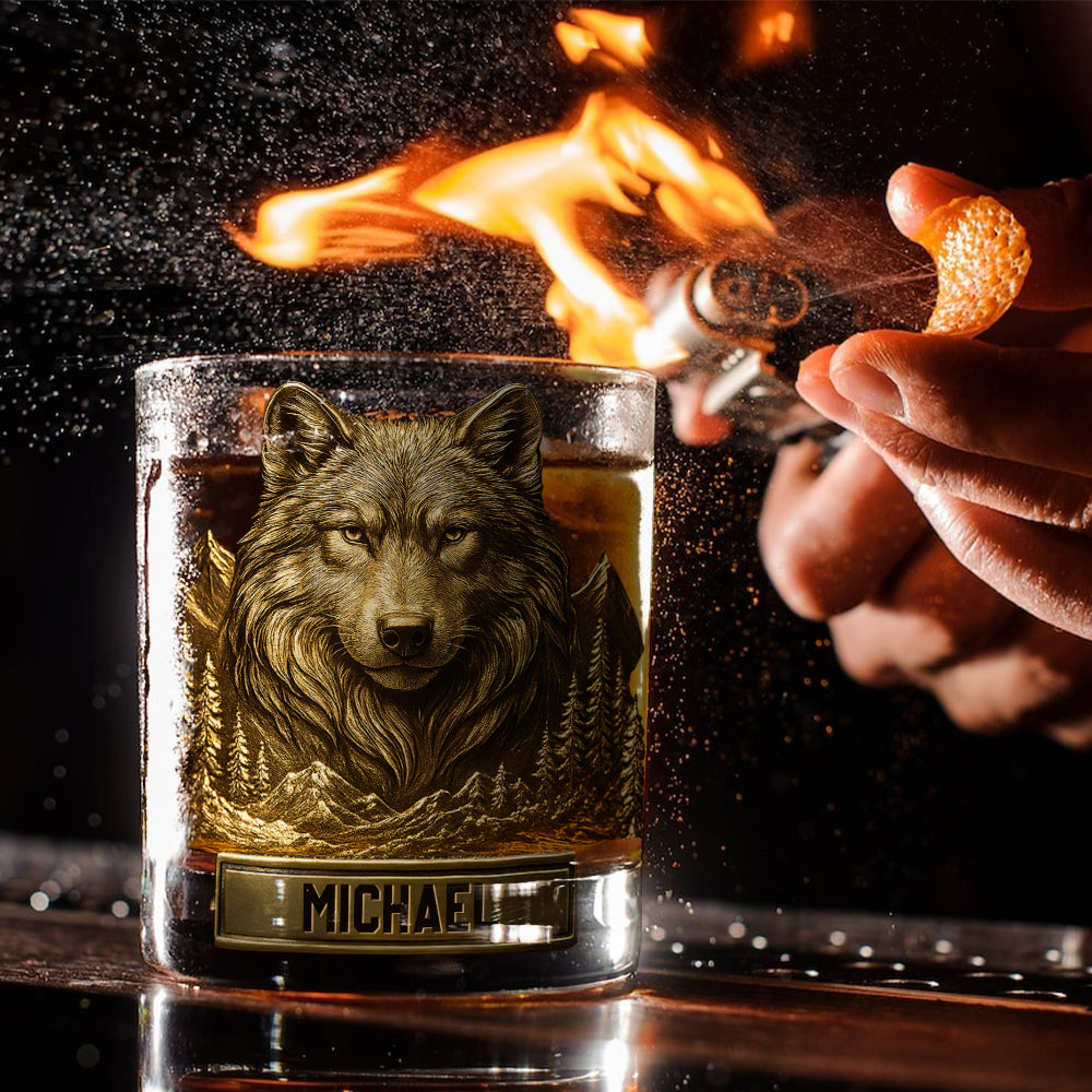 Cool Wolf - Verre à whisky personnalisé en forme de loup
