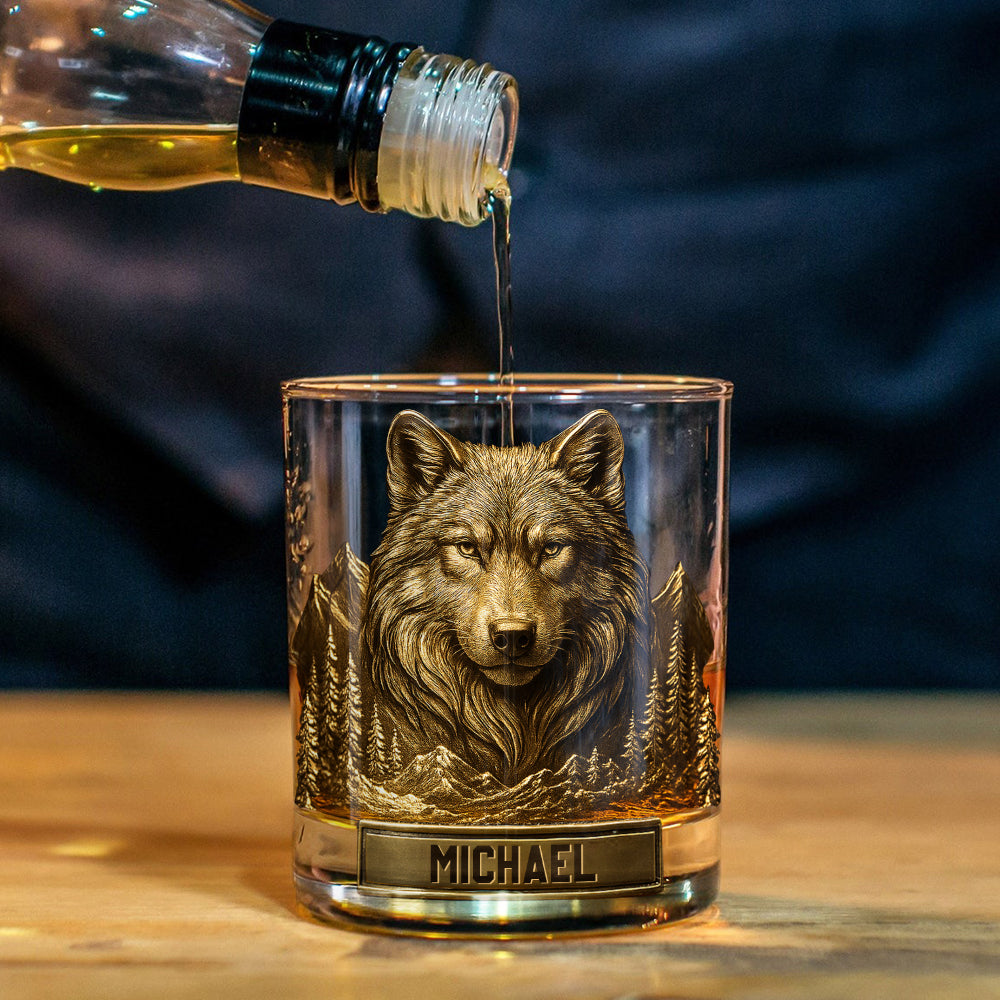 Cool Wolf - Verre à whisky personnalisé en forme de loup