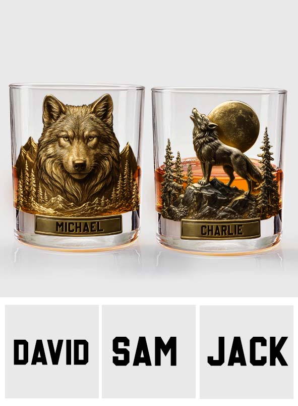 Cool Wolf - Verre à whisky personnalisé en forme de loup